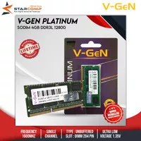 RAM V-GeN DDR3 4GB PC 10600 1333Mhz PLATINUM