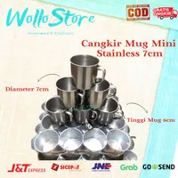 Cangkir Mug Mini Stainless 7Cm / Gelas Stainless