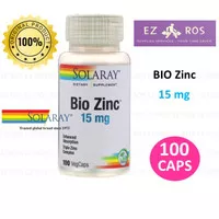 Disc 1/2 harga SOLARAY Bio Zinc 15 mg isi 100 Caps - Vegan exp 6/24