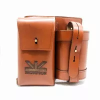 Tas stang handlebar sepeda lipat leather bag kulit asli custom OFDY - Hitam