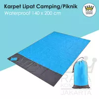 Karpet Matras Tikar Lipat Camping Piknik Anti Air Waterproof Blue