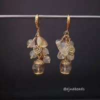 Anting Etnik Juntai Batu Alam Non Korea - Citrine (Lemon Quartz)