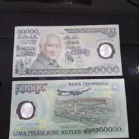 Uang Kuno , 50000 Soeharto mesem , th 1993 ( Gress )