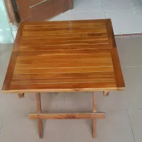 Meja Lipat /meja piknik warna Natural Kayu Jati