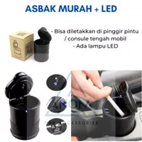 CAR ASHTRAY CUP COIN HOLDER TEMPAT ABU ROKOK ASBAK MOBIL PORTABLE LED - Dengan LED