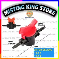 STOP KRAN MINI VALVE 4/7MM MIST DRIP GREENHOUSE SELANG PE 7 MM KERAN