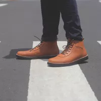 Sepatu Dr. Faris 4050 Tan Kulit Asli Boots Pria Casual Formal