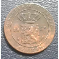 Koin 1/2 cent nederland indie 1859
