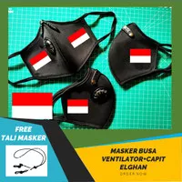Masker 3ply Ventilator Premium Capit logo Indonesia earlop gratis tali - masker+tali