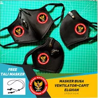 Masker 3ply Ventilator Premium Capit logo BNPT earlop gratis tali - masker+tali