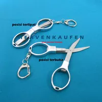 Gunting Lipat Mini Kecil Unik Stainless Steel Travel Trip Scissors PIN