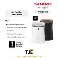 SHARP Air Purifier FP-F40Y-W/T Plasmacluster Hepa Filter 30 m2
