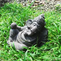 Patung Batu Dewa Ganesha Relax