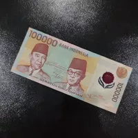 Uang kuno 100000 ribu Soekarno plastik/polymer thn 1999