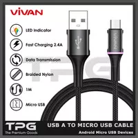VIVAN VDM100 KABEL DATA LED MICRO USB FAST CHARGING SAMSUNG CHARGER