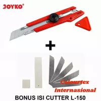Pisau Cutter Joyko L-500 + Bonus Refill Cutter Blade L-150