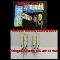 Lampu Halogen Kacang LED 3W watt 220V 12V G4 Kaki Tusuk Bohlam Gantung