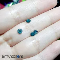 Berlian Biru Eropa Asli Blue Diamond 0.25 Ct 3.9 mm Natural Sertifikat