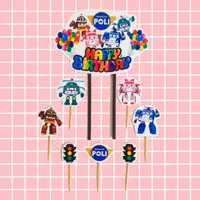 Cake Topper Robocar Poli / Topper Kue Robocar Poli / Hiasan Kue Roboca