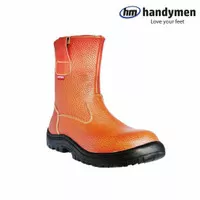 sepatu boot safety tambang Handymen NBR S 802 kulit asli ISO SNI