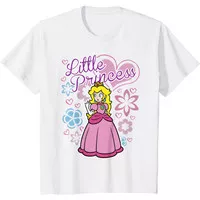 Baju Kaos Anak Super Mario Peach Little Princess Flowers And Hearts