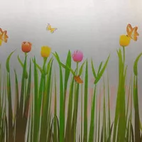 fiber / plastik penutup pagar tinggi 1meter, motif bunga tulip doff - Motif MOSAIK