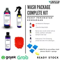 Paket Cuci Mobil Motor Kendaraan Shampoo Wax Semir Ban Trim Wash Mitt