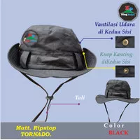 Topi Rimba Hitam Polos - Topi Gunung Pria Wanita Real Pict