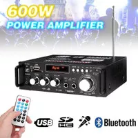 Power Amplifier Bluetooth Karaoke Home Theater FM Radio 600W Junejour