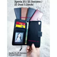 Leather Flip Cover Sony Z5/Z5 Dual/Z5 big E6683 Wallet Casing Kulit