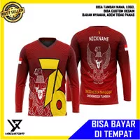 Baju Kaos HUT RI 76 Indonesia 17 Agustus Lengan Panjang Printing 02