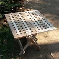 Meja lipat kayu jati meja piknik meja gunung folding side table