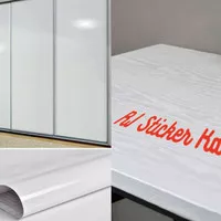 sticker lemari/dinding kitchenset putih Glossy Putif doff & serat kayu