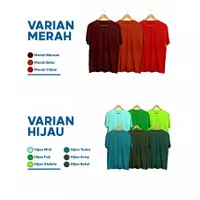 Kaos Polos Merah & Hijau, Bahan Cotton Combed 30s, Size M L & XL - L, Merah Maroon