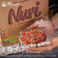 Meises Parrot NURI WARNA-WARNI 1kg Meses Cokelat Premium Meses Pelangi