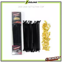 Jari Jari Ruji Set Depan Belakang SCARLET KLX Hitam Nepel Gold