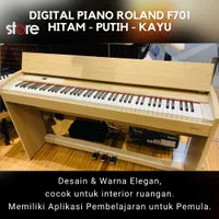 Piano Digital Roland F701 F-701 Hitam-Putih-Kayu bonus Kursi Piano