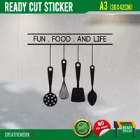 Cutting Sticker Dinding Dapur / Sticker Kaca Fun Food and Life