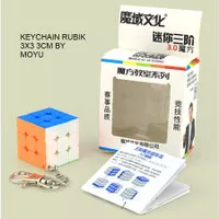 Keychain Rubik 3x3 Mini 30 mm Moyu - Gantungan Kunci Rubik 3x3 3 cm