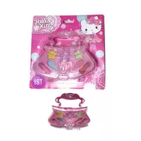 Mainan Anak Make Up Mini Tas HK Dresser Pink Hello K Dandan Edukasi