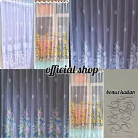 vitrase motif dan polos, vitrase bunga matahari dan tulip