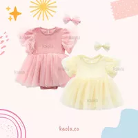 KAOLA - Blooming Dress Tutu Romper | Dress Bayi | Romper Bayi Import - Kuning Muda, 0-3 Bulan