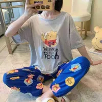 Piyama Wanita,BAJU TIDUR SET WANITA,PIYAMA WANITA,PAJAMAS LUCU POOH