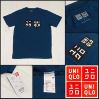 Uniqlo Fitted Logo Regular Fit Short Sleeve T-shirts - Blue