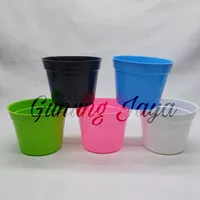 Pot Bibit / Pot Kaktus / Pot Tanaman 15,5 cm Putih dan Warna