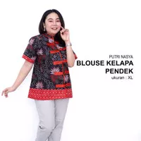Blouse Big Size Wanita Atasan Batik Jumbo M-L-XL-2L-3L-4L-5L Blus Big