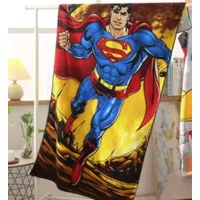 Handuk Karakter 100 Microfiber Ukuran 70x140 Impor Motif Superman