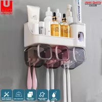 TOOTHBRUSH CUP HOLDER/TEMPAT SIKAT GIGI DAN ODOL TEMPEL/DISPENSER ODOL