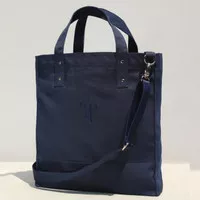 Canvas tote bag / tas tote / tas selempang navy blue by Temma Prasetio