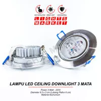 Lampu LED Ceiling Downlight 3watt 3w 3mata Adjustable Spotlight SNI